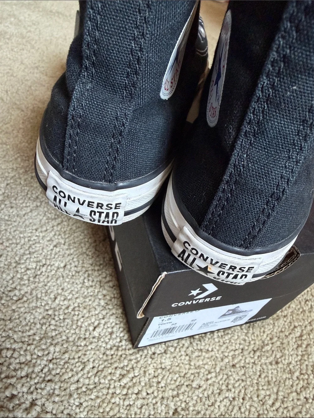 Converse Kids Black and White High Top Sneakers